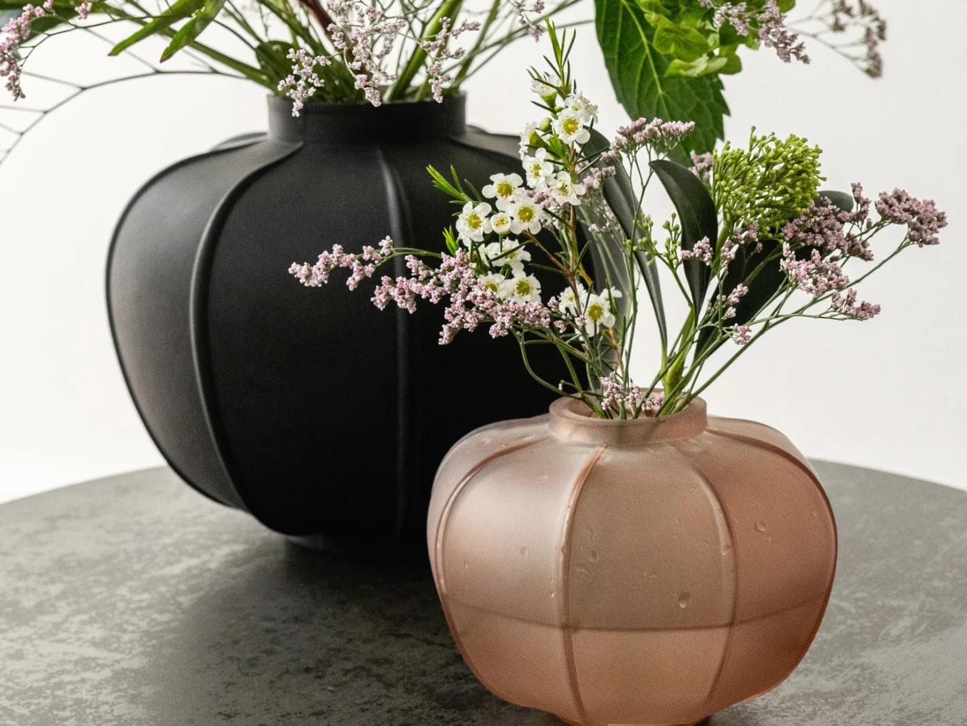 Valeria Storms Bundle vases in black, shown in a lifestyle right view as image 6