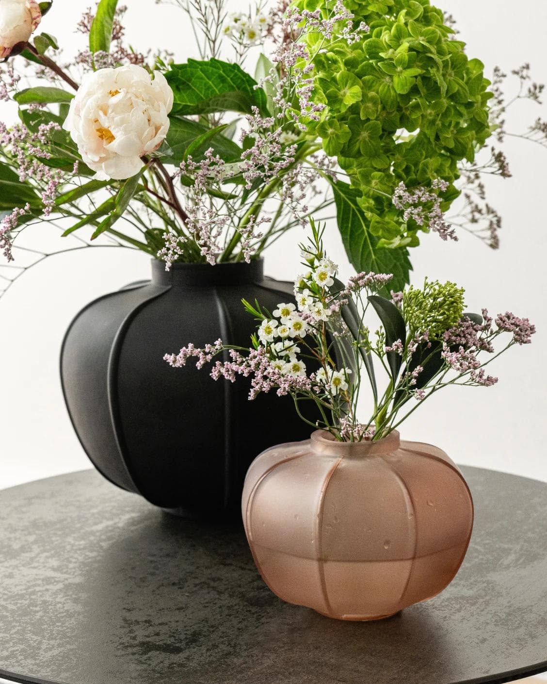 Valeria Storms Bundle vases in black, shown in a lifestyle right view as image 6
