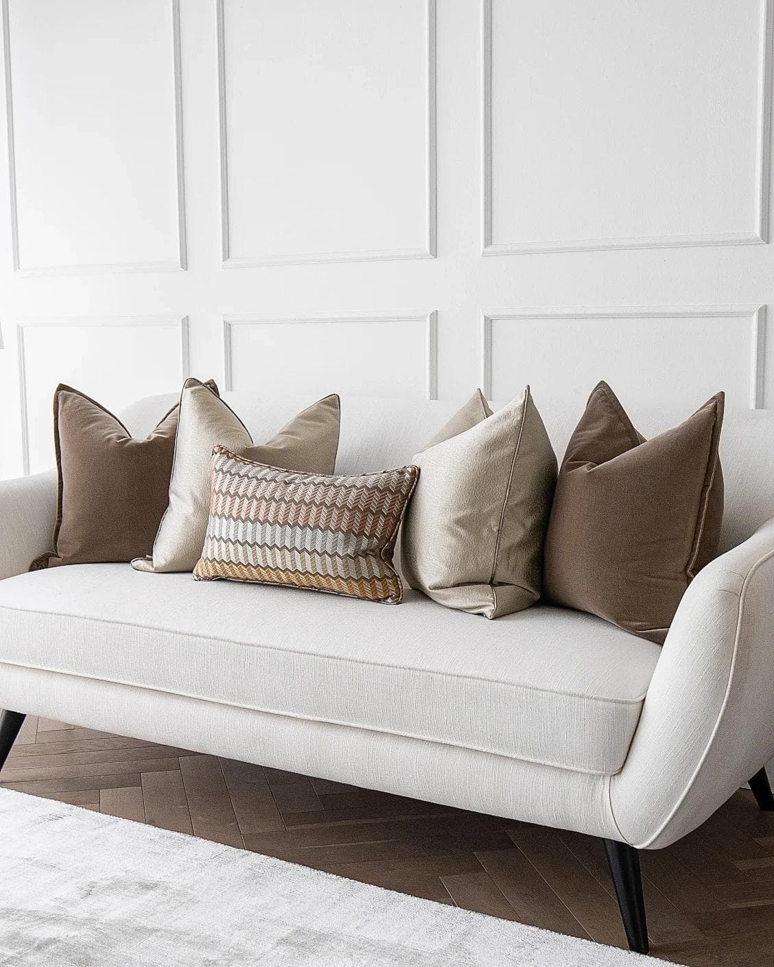 Eliana Bundle cushion in orange, shown in a lifestyle right view as image 2