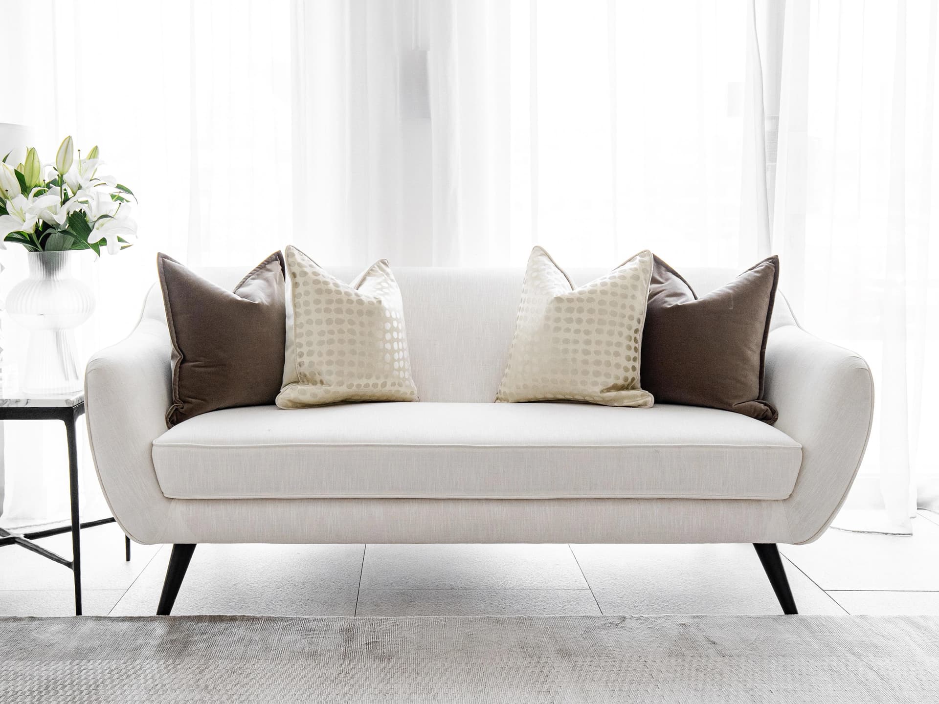 Flora Bundle bundle - indoor in brown, beige and gold, shown in a lifestyle front view as image 1