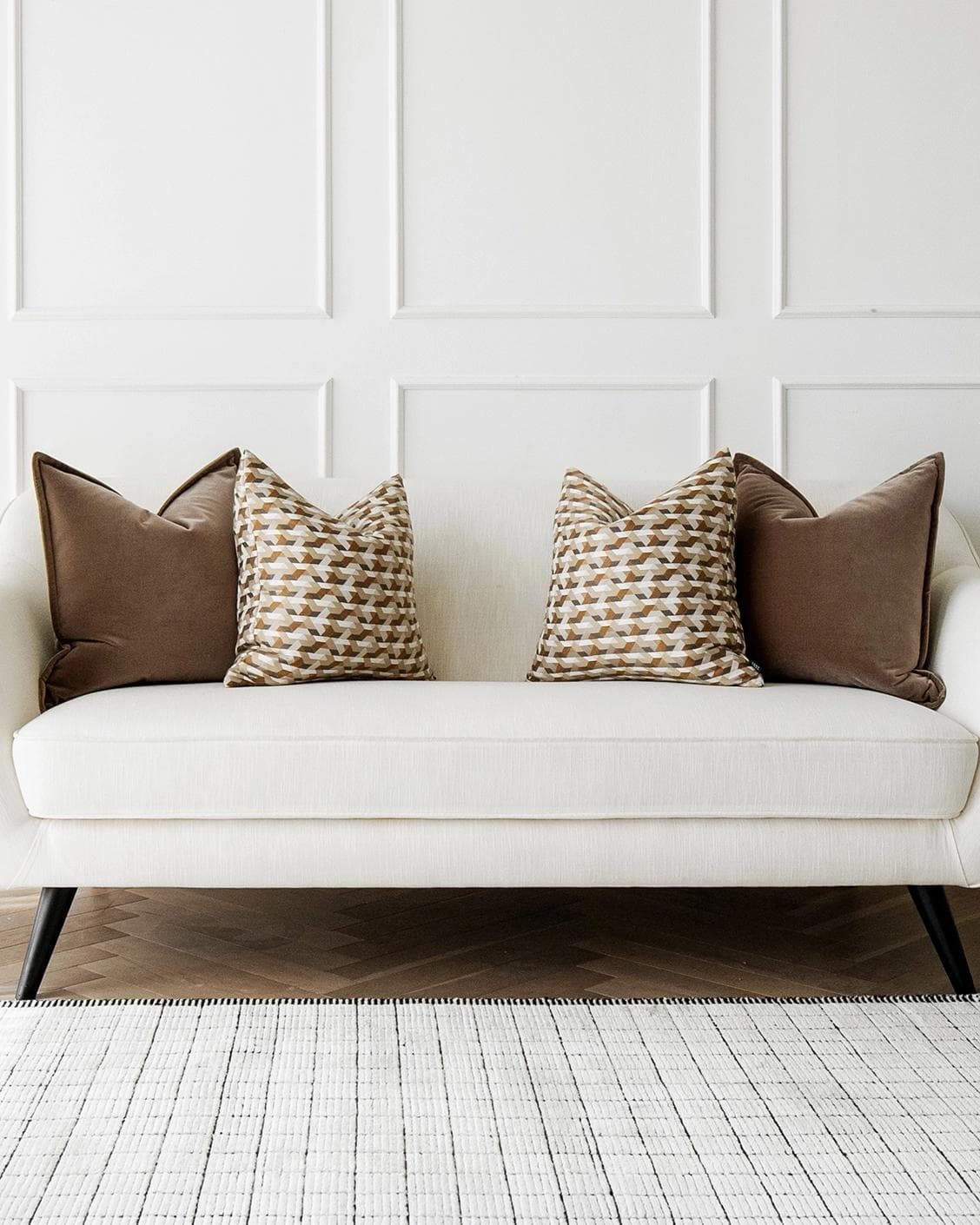 Marilyn Bundle cushion in brown, orange and beige, shown in a product front view as image 5
