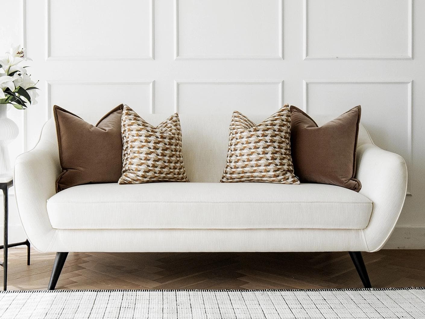 Marilyn Bundle cushion in brown, orange and beige, shown in a product front view as image 5