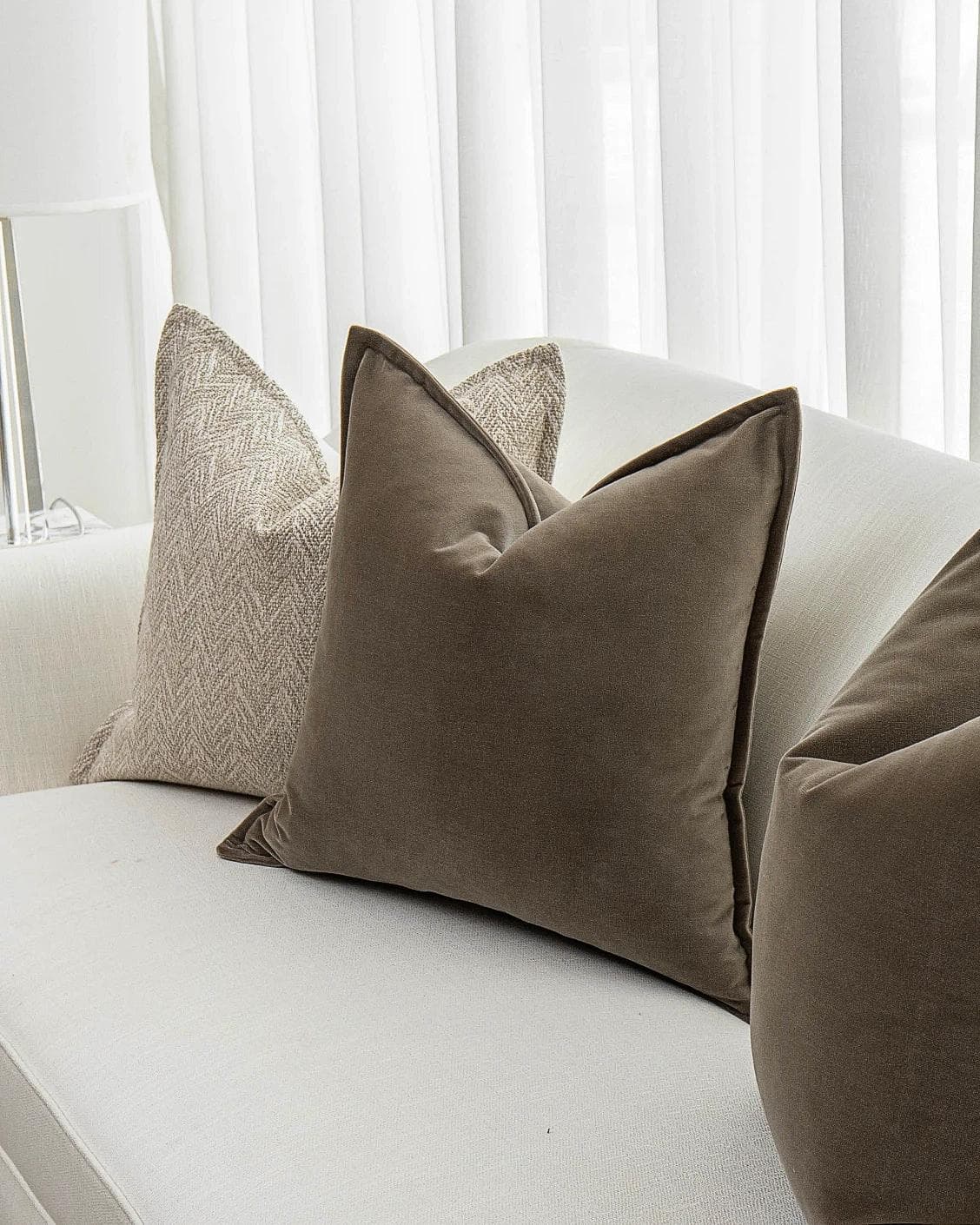 Fernando Bundle cushion in brown and beige, shown in a product right view as image 5