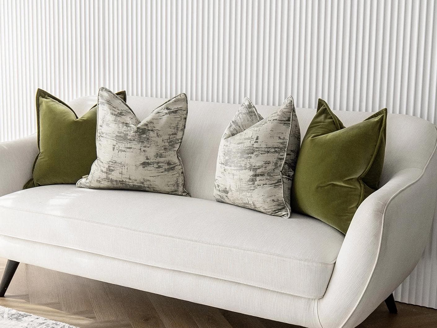 Omarie Bundle bundle - indoor in green, grey and white, shown in a lifestyle right view as image 2