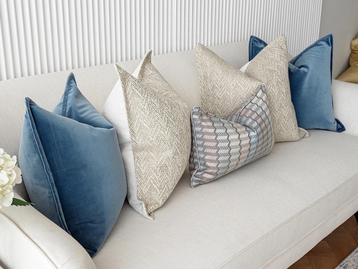 Stephan Bundle bundle - indoor in silver, blue and beige, shown in a lifestyle left view as image 3