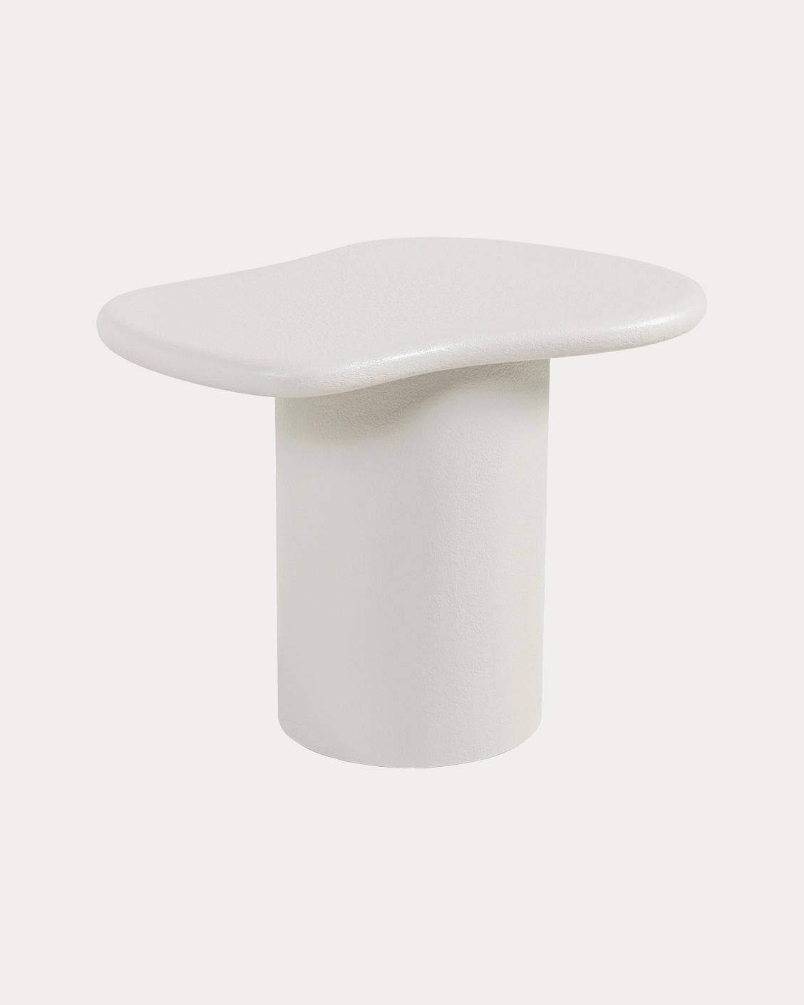 Verona side table in soft ivory and stone, shown in a product front view as image 1
