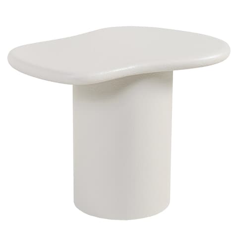 Verona side table in soft ivory and stone, shown in a product front view as image 1