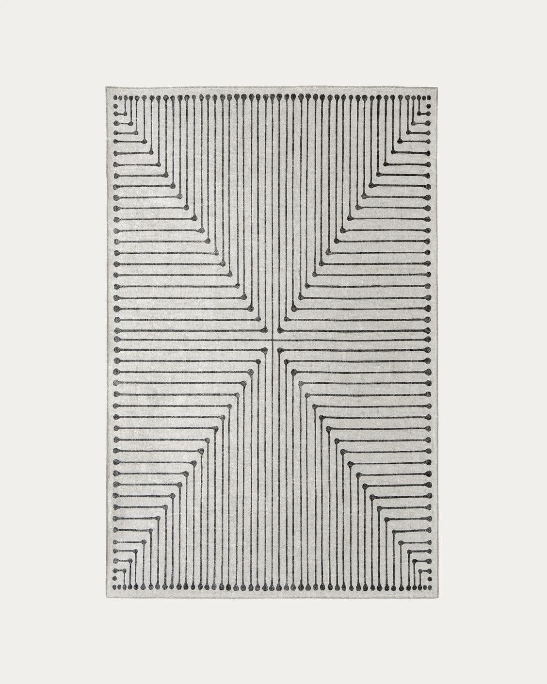 Vince Bianca carpets in black and white, shown in a product top view as image 1
