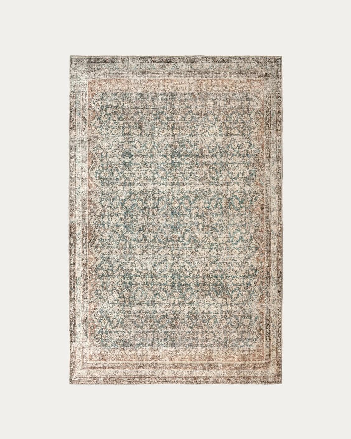 Vince Denim carpets in beige, rust and multicolour, shown in a product top view as image 1