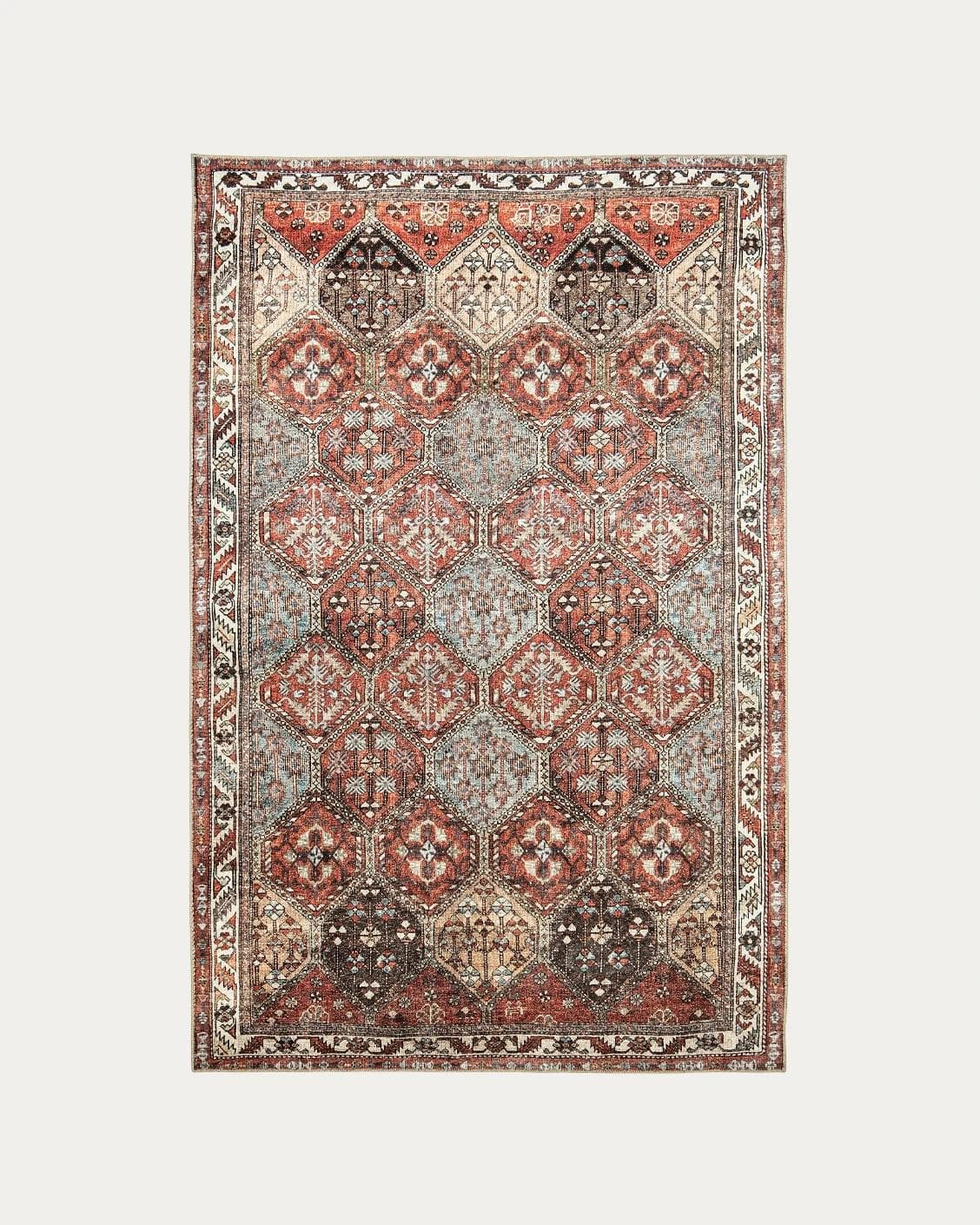 Vince Rosso carpets in rust and multicolour, shown in a product top view as image 1