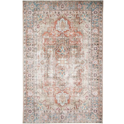 Vince Rouge carpets in red and multicolour, shown in a product top view as image 1