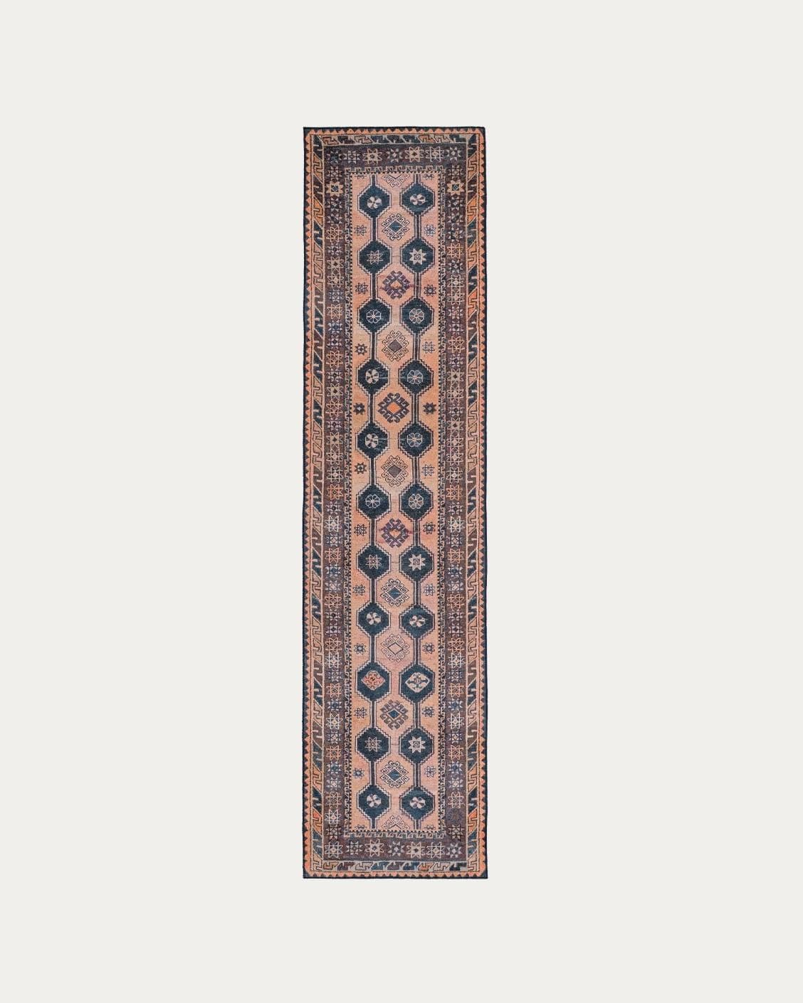 Vincent Blossom carpets in pink, blue and multicolour, shown in a product top view as image 1