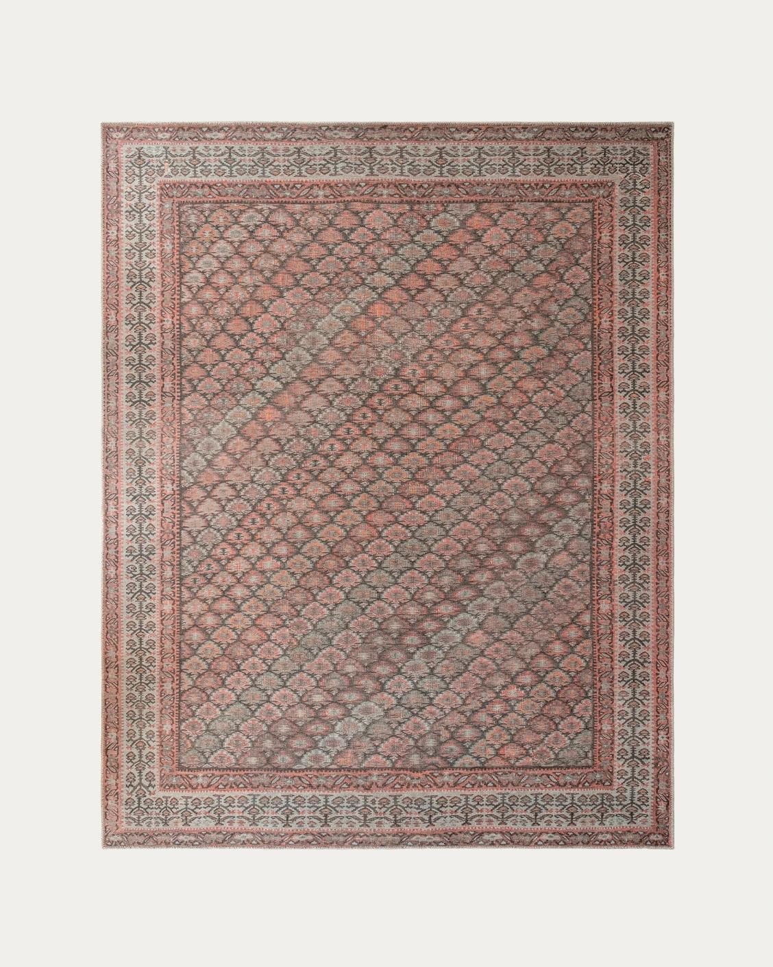 Vincent Copper carpets in taupe, orange and multicolour, shown in a product top view as image 1