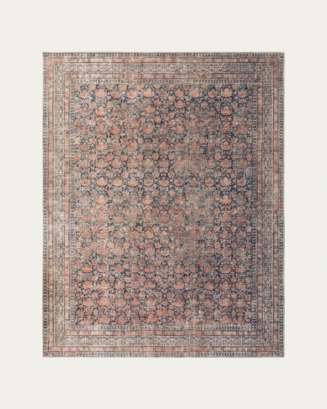 Vincent Terracotta carpets in rust and multicolour, shown in a product top view as image 1