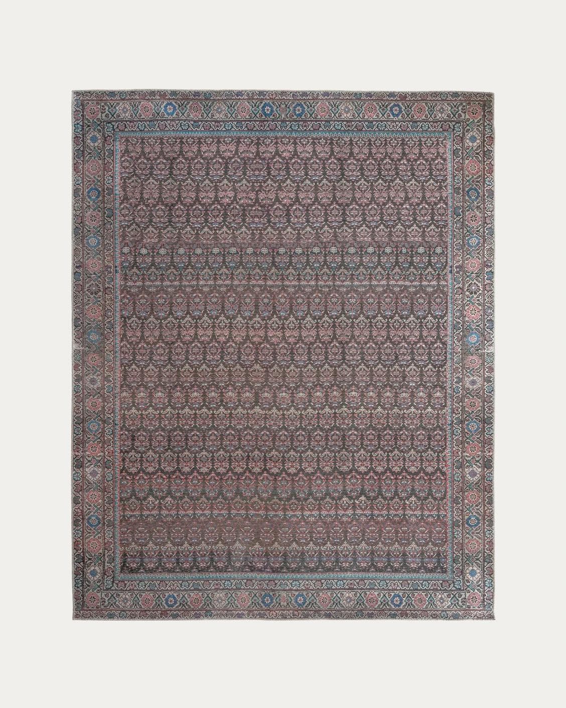 Vincent Umber carpets in red, blue and multicolour, shown in a product top view as image 1