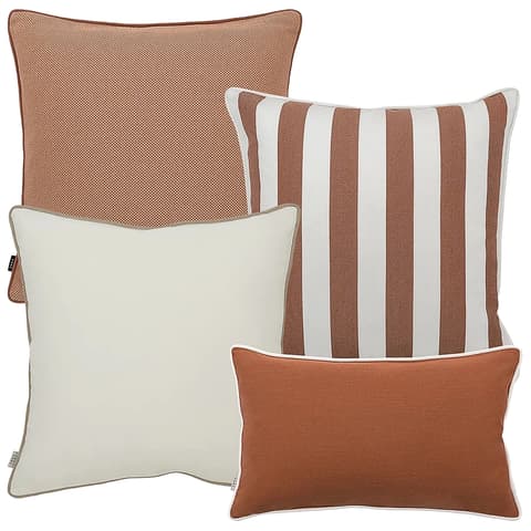 Vion Bundle outdoor bundles in rust and ivory, shown in a product as image 1