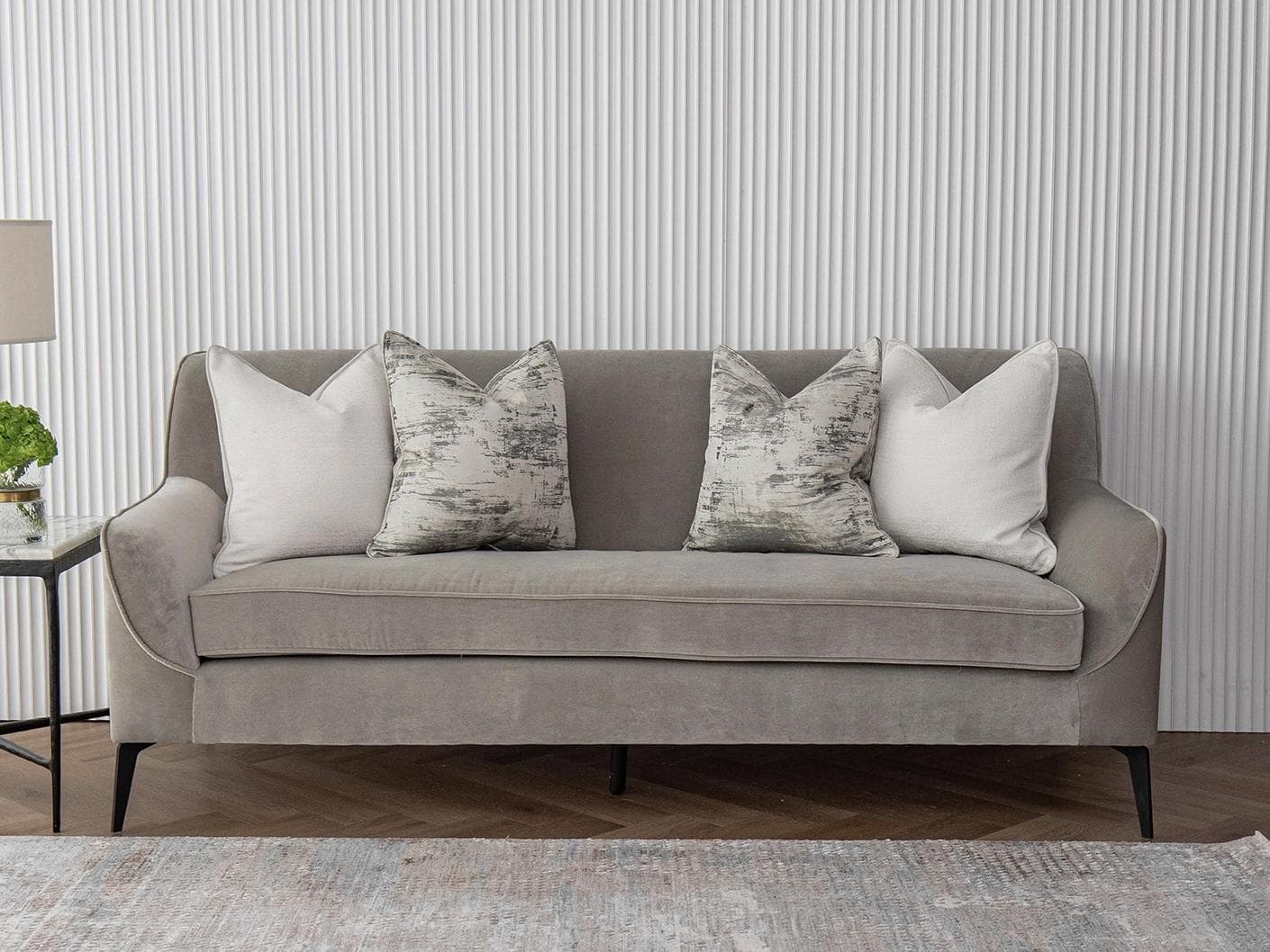 Indira Bundle cushion in white, shown in a lifestyle front view as image 4