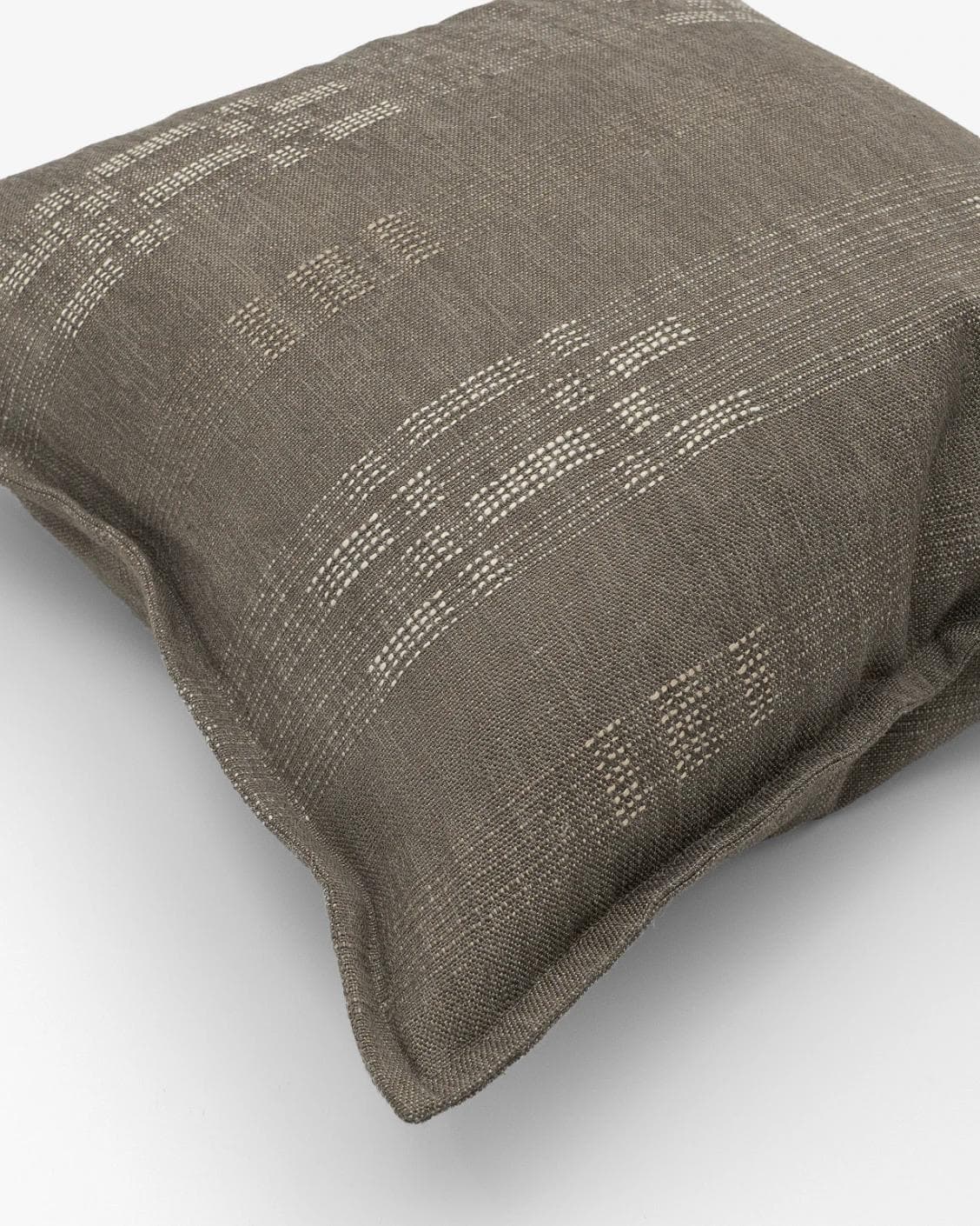 Yon Laurent cushion in taupe and charcoal, shown in a product top view as image 9