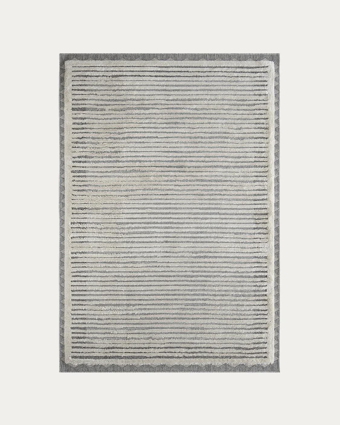 Zahra Alba carpets in ivory and grey, shown in a product top view as image 1