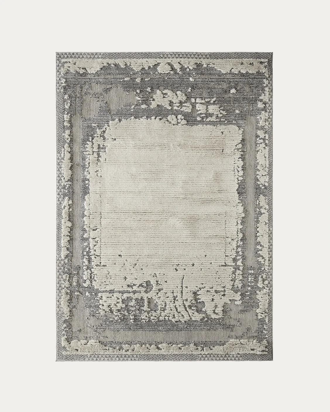 Zahra Bianca carpets in grey and ivory, shown in a product top view as image 1