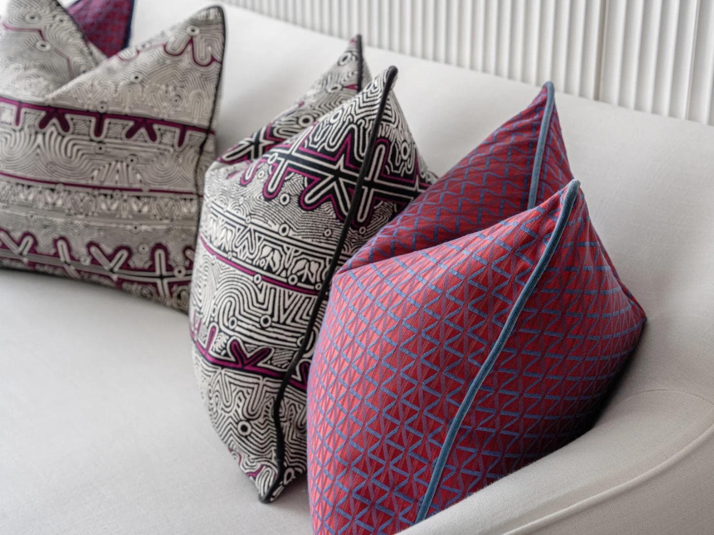 Zain Bundle cushion in black, silver and purple, shown in a product right view as image 7