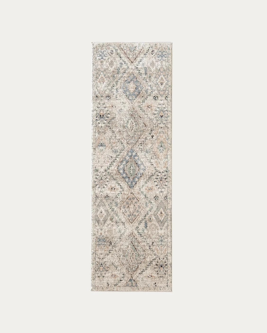 Zen Sandy carpets in beige and blue, shown in a product top view as image 1