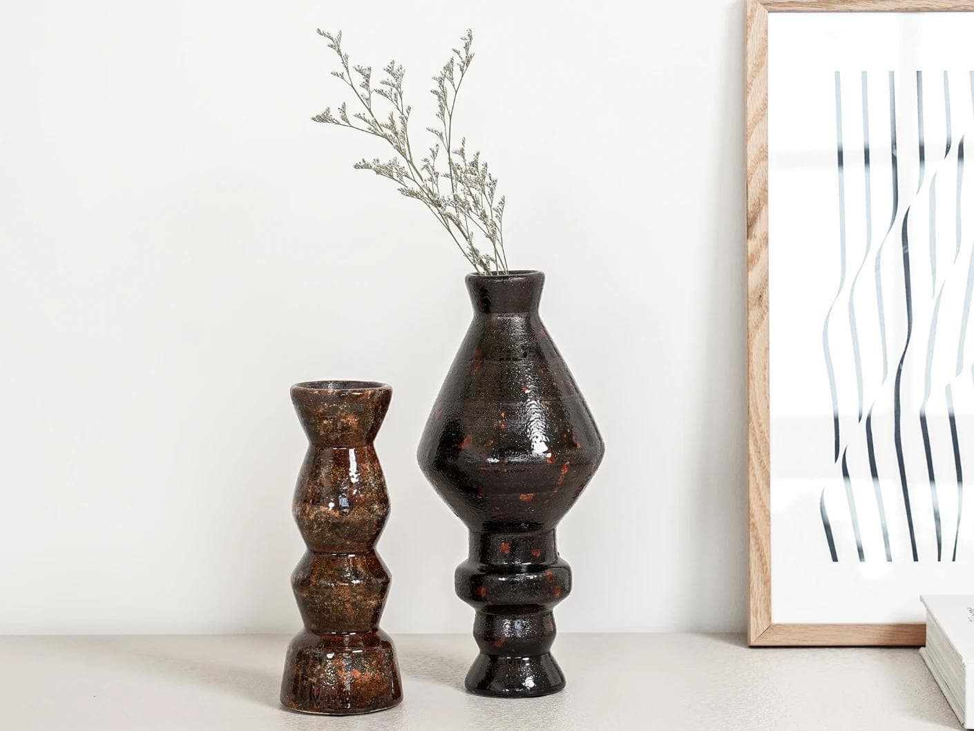 Zenith Terra Bundle statues and sculptures in brown and black, shown in a lifestyle front view as image 4