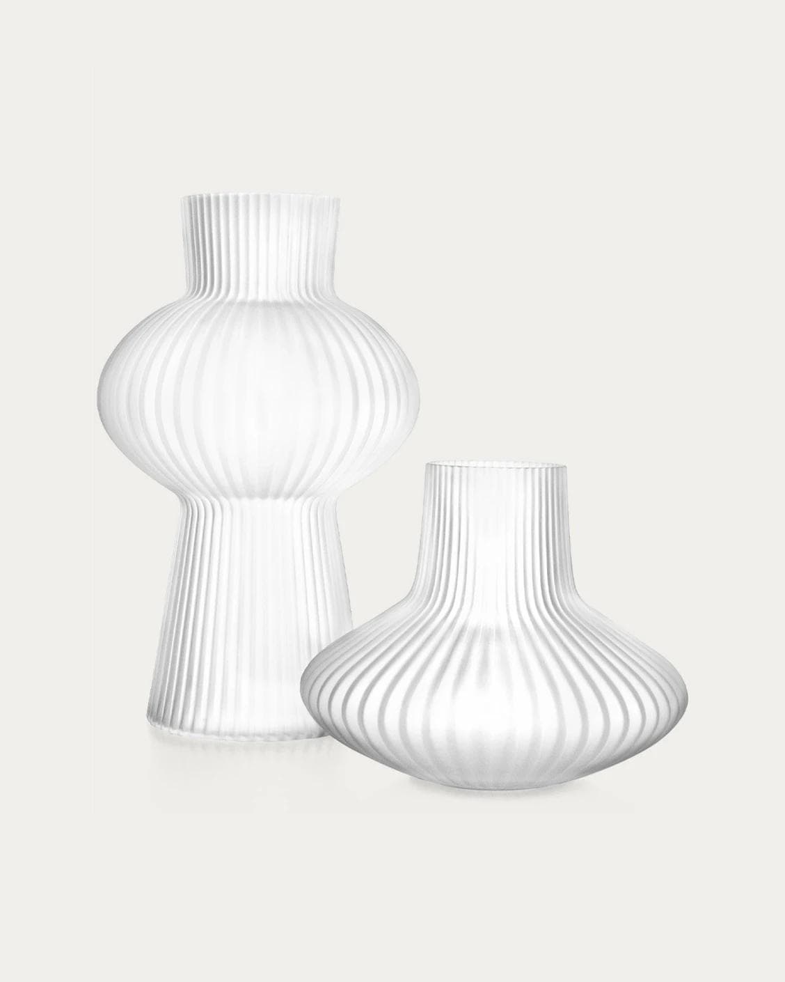 Zenya Bundle vases in white, shown in a product front view as image 1
