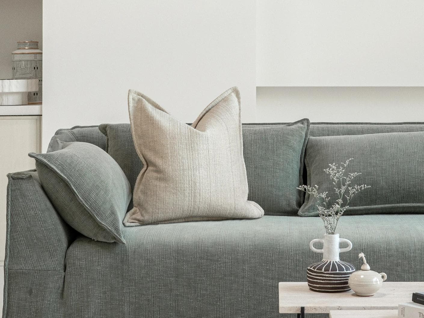 Zoe Laurent single - indoor in beige, shown in a lifestyle front view as image 3